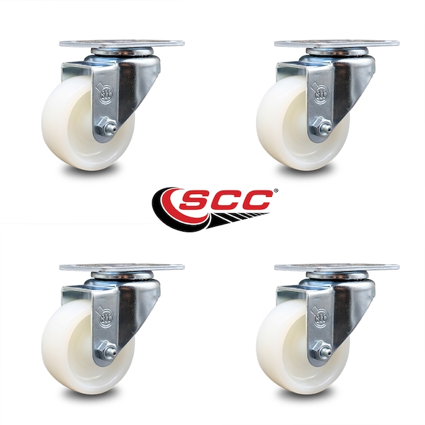 3 Inch Nylon Wheel Swivel Top Plate Caster Set